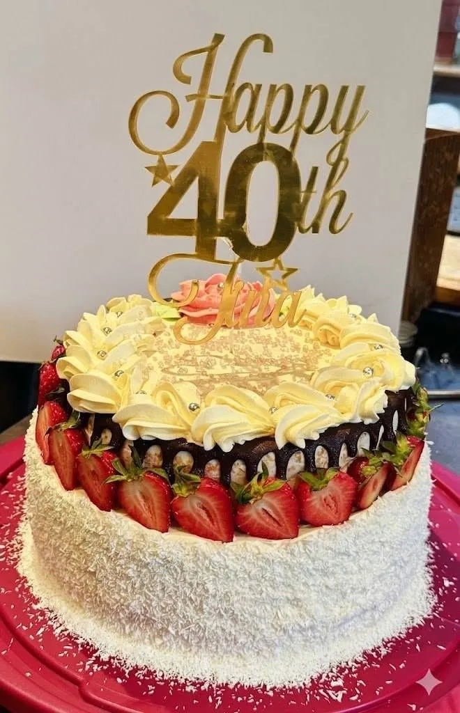 Fortieth birthday strawberry cake